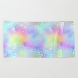 Pretty Holographic Glitter Rainbow Beach Towel