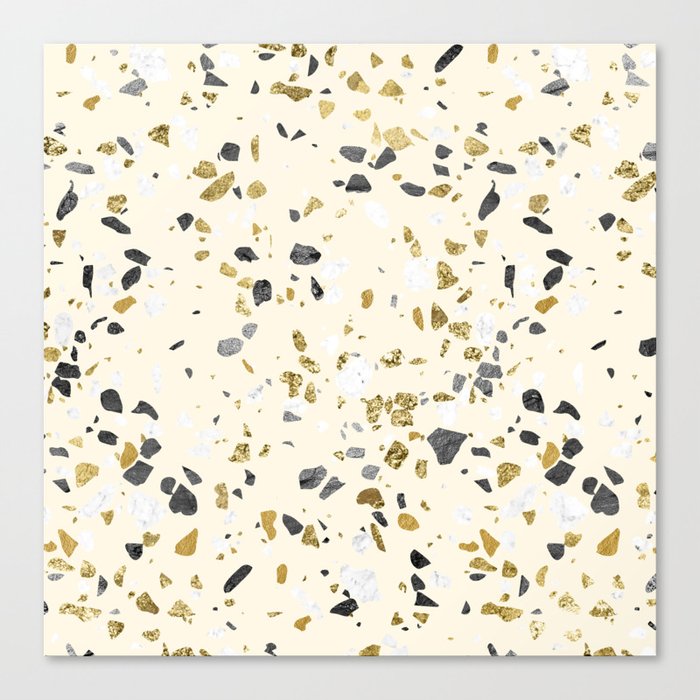 Glitter and Grit Yellow Gold Marble Canvas Print