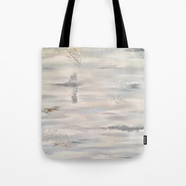 Neutral Driftwood Light Gray Abstract Beachy Painting Tote Bag