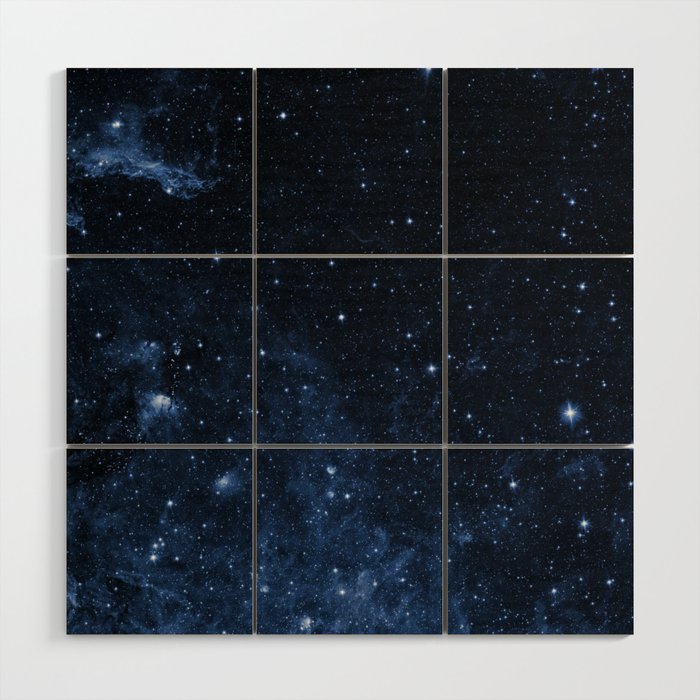 Blue Space Galaxy  Wood Wall Art