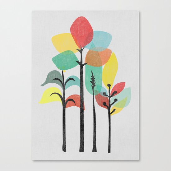 Tropical Groove (gray) Canvas Print