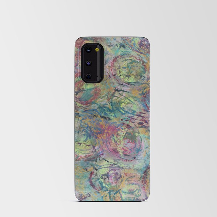 Abstract Roses In Mixed Media Android Card Case