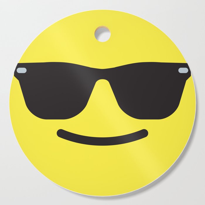 Smiling Sunglasses Face Emoji Cutting Board