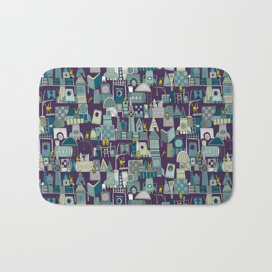 space rocket construction Bath Mat