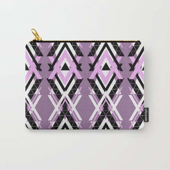 Geometric Columns - Pastel Purple Triangles Pattern Carry-All Pouch