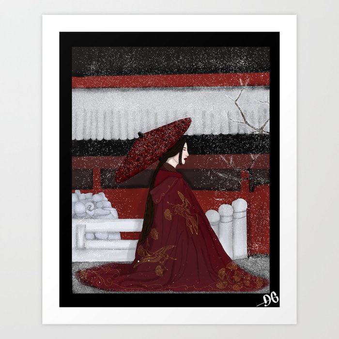 Icy red Art Print