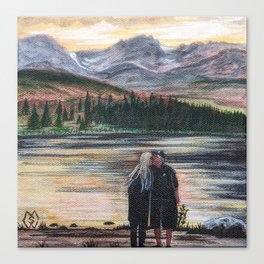 Love at the Lake in the Mountains  Canvas Print