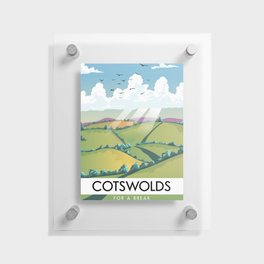 Cotswolds For a Break travel postcard. Floating Acrylic Print