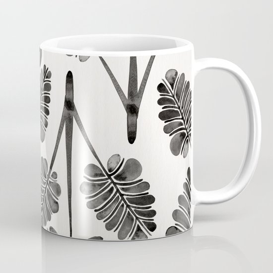 Tropical Palm Leaf Trifecta – Black Palette Coffee Mug
