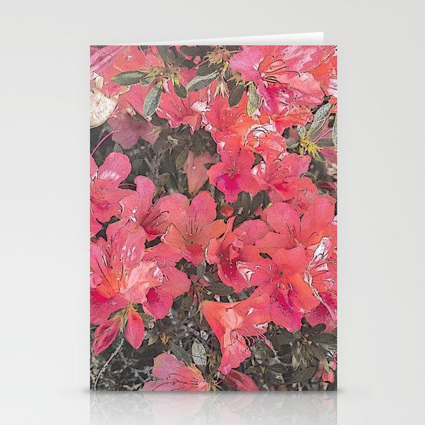 Red Flowers Abstract Artwork Stationery Cards
