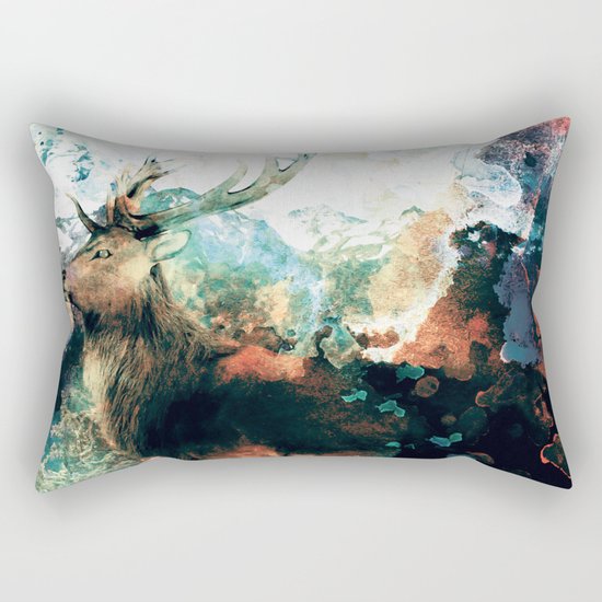 Watercolor Deer Rectangular Pillow