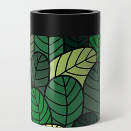 Green Leaves Abstract Can Cooler