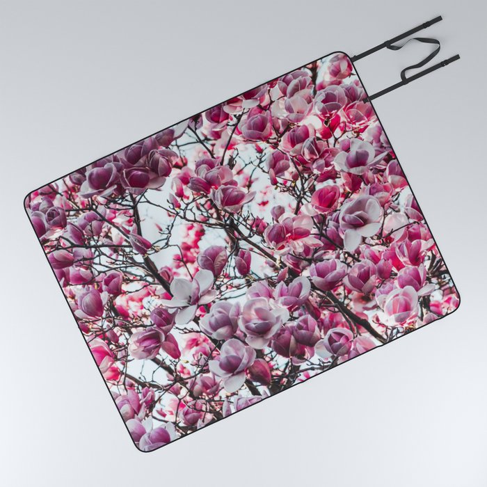 Purple and Pink Sakura Tree Picnic Blanket