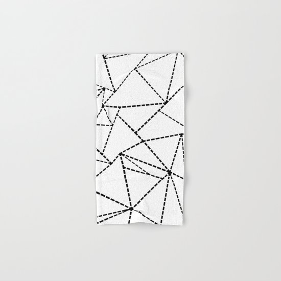 Abstract Dotted Lines Black and White Hand & Bath Towel