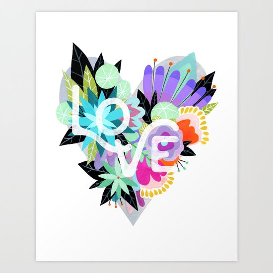 Love Blooms - Rainbow Art Print