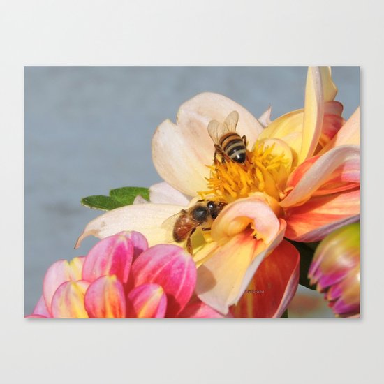 Honeybees at Work Canvas Print