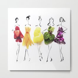 Edible Ensembles: Rainbow Metal Print | Drawing, Foodie, Cute, Whimsical, Ladies, Foodandfashion, Food, Fashion, Style, Chic 