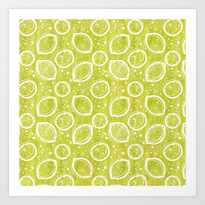 Atomic Lemonade_Green and White Art Print