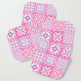 Pastel Pink and blue Portuguese Tiles Azulejo Coaster