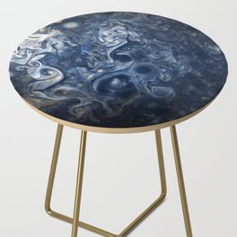 Swirling Blue Clouds of Planet Jupiter from Juno Cam Side Table