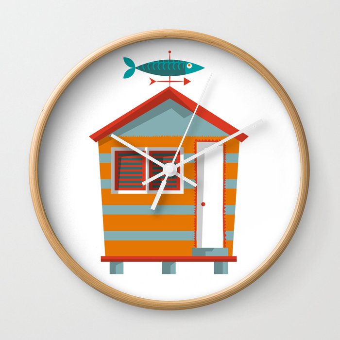 Beach Hut Number Two Wall Clock