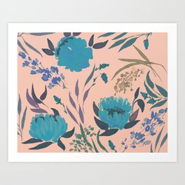 hand draw watercolor floral pattern design Art Print