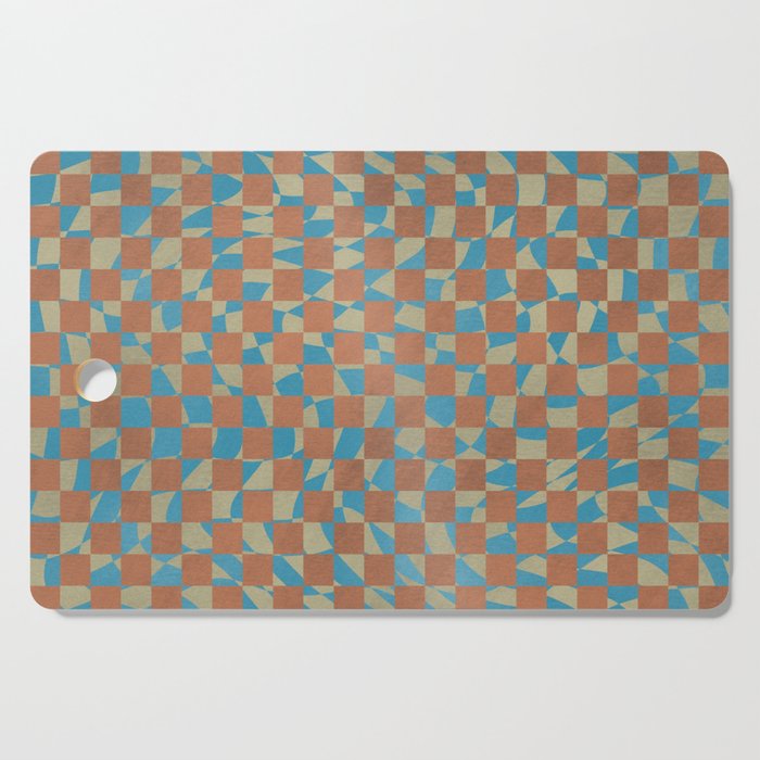 Color study with wavy checker Cutting Board
