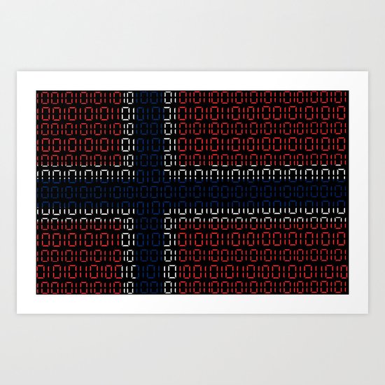 digital Flag (norway) Art Print