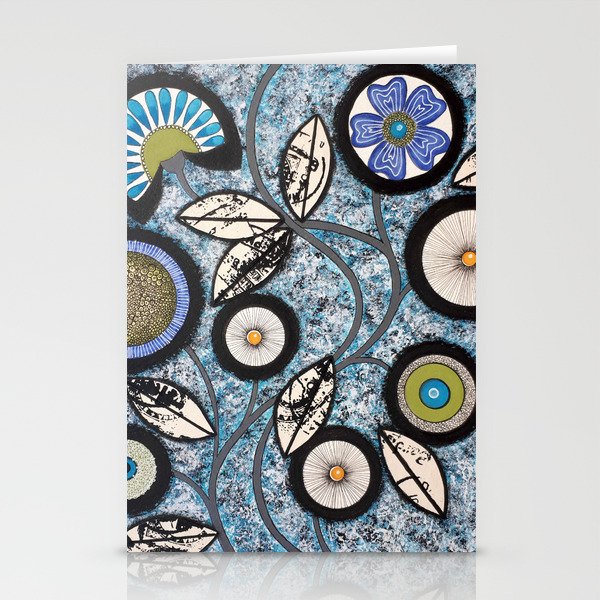 Lovely Flowers Blue Stationery Cards