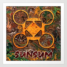 Sunsum adinkra symbol, ancient african Art Print