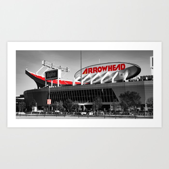 Arrowhead Stadium Panorama In Selective Coloring Art Print