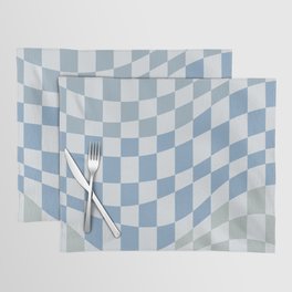 Soft blue wavy checked Placemat