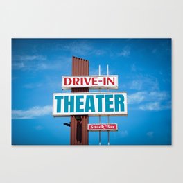 Drive-In Theater and blue sky Canvas Print