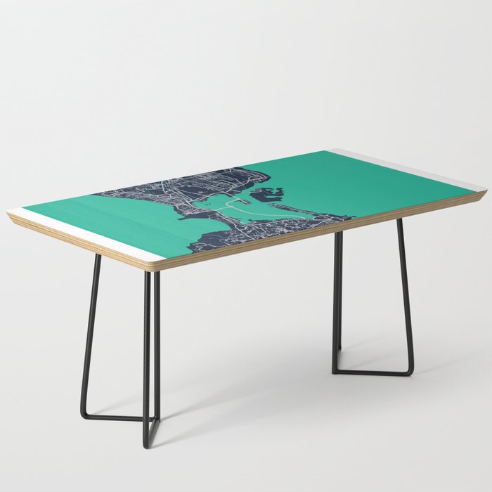 City Map Bali Indonesia Blue Dark Coffee Table