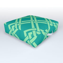 Classic Bamboo Trellis Pattern 242 Mint Green and Turquoise Outdoor Floor Cushion