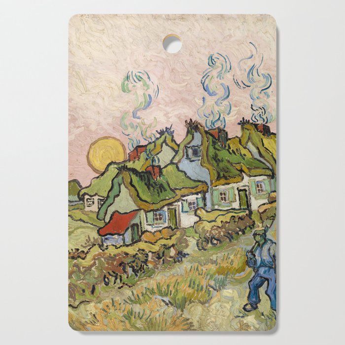 Houses and Figure by Vincent van Gogh Cutting Board