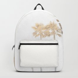 Tranquillity - gold dust Backpack | Black And White, Palmtree, Gold, Vintage, Sun, Digital Manipulation, Modern, Summer, Retro, Landscape 