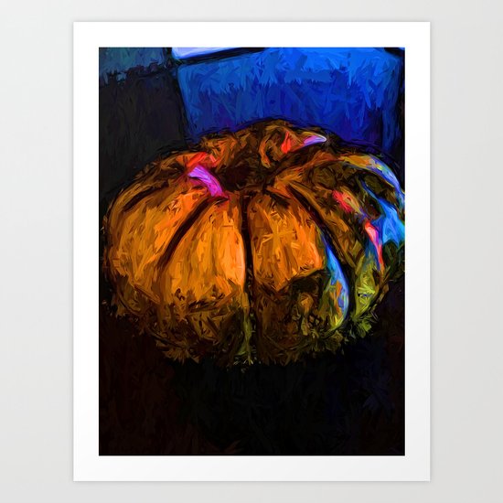Orange Pumpkin with some Blue Art Print