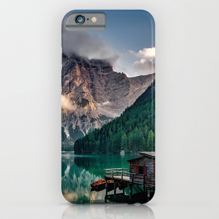 Italian Mountains Lake Landscape Photo iPhone Case