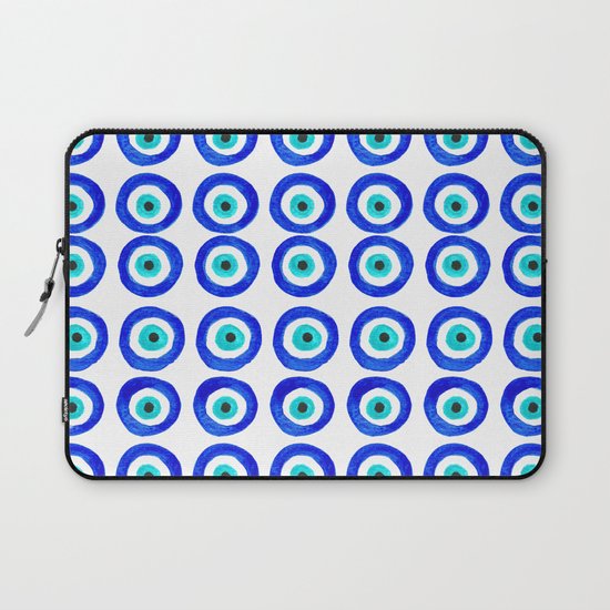 Evil Eye Talisman - on white Laptop Sleeve
