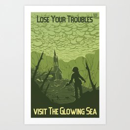 Lose Your Troubles in the Glowing Sea Art Print