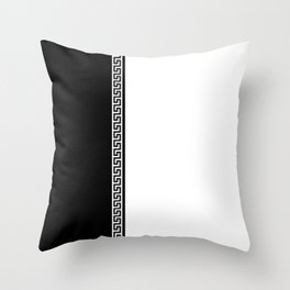 Greek Key 2 - White and Black Throw Pillow