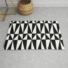 Black And White Triangles Area & Throw Rug