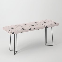 Abstract geometric pink and grey stars pattern Bench