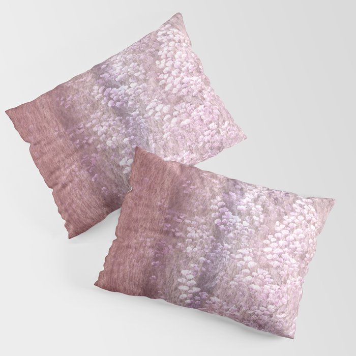rusty pink shimmering ivy wall Pillow Sham