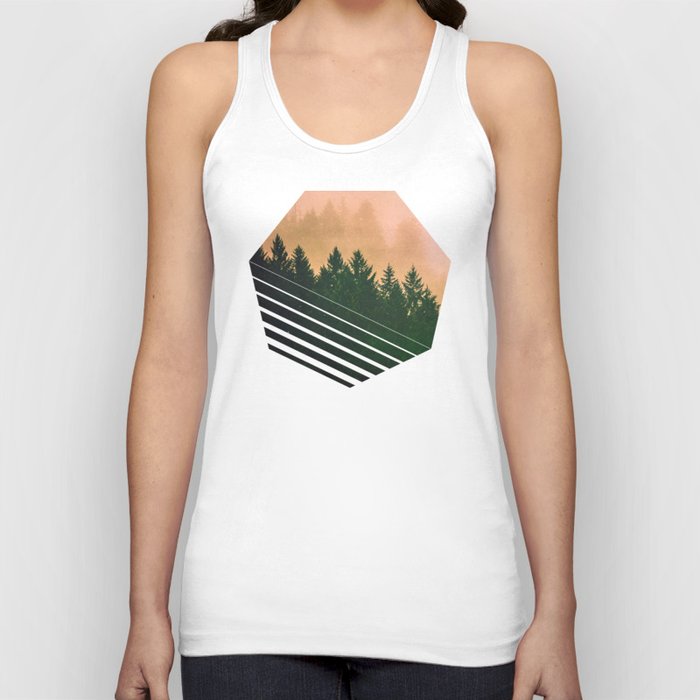 Cascadia Green Trees and Sunset Tank Top