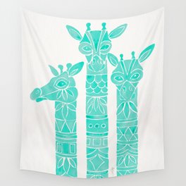 Giraffes – Turquoise Palette Wall Tapestry