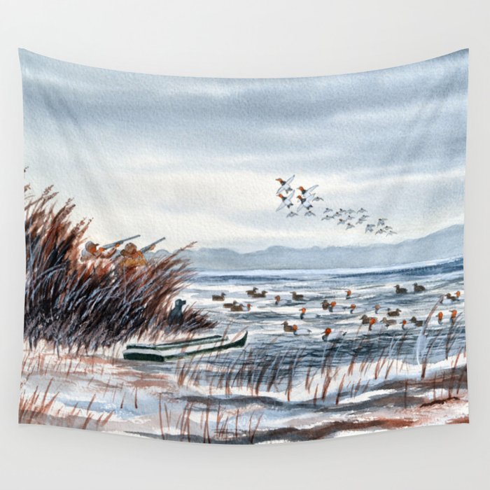 Duck Hunting For Canvasbacks Wall Tapestry