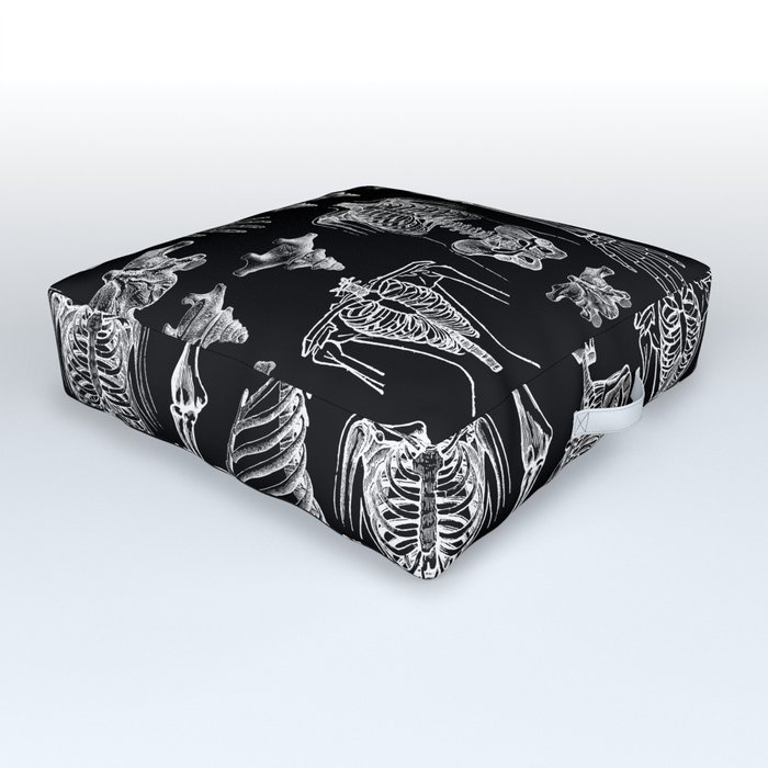 Anatomy Black & White Outdoor Floor Cushion