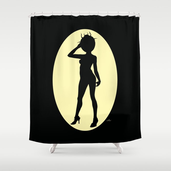 Scarab Woman Silhouette Shower Curtain, Woman Silhouette Shower Curtain